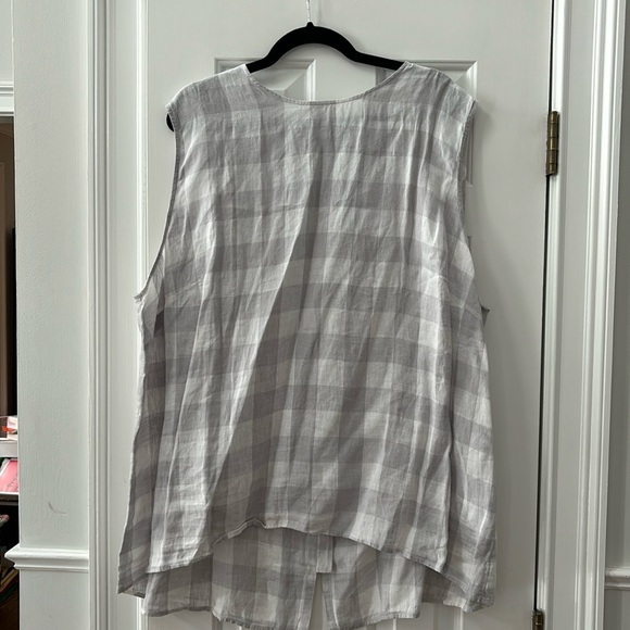 JJill 100% Linen 4X gingham plaid blouse, NWT - Picture 1 of 8